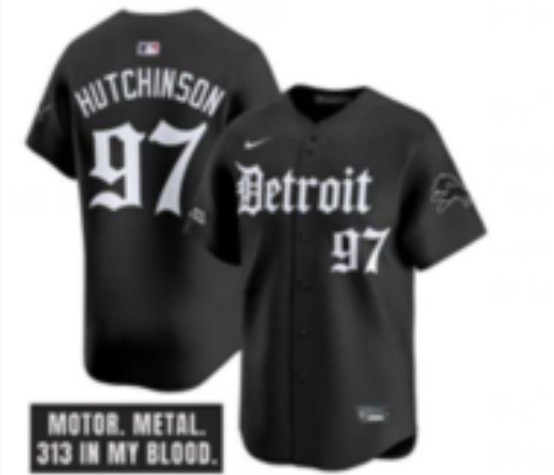 Men 2025 Detroit Lions 97 Hutchinson Black NFL jersey 0010